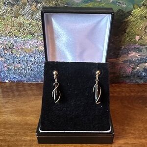 Black onyx and 14k teardrop earrings